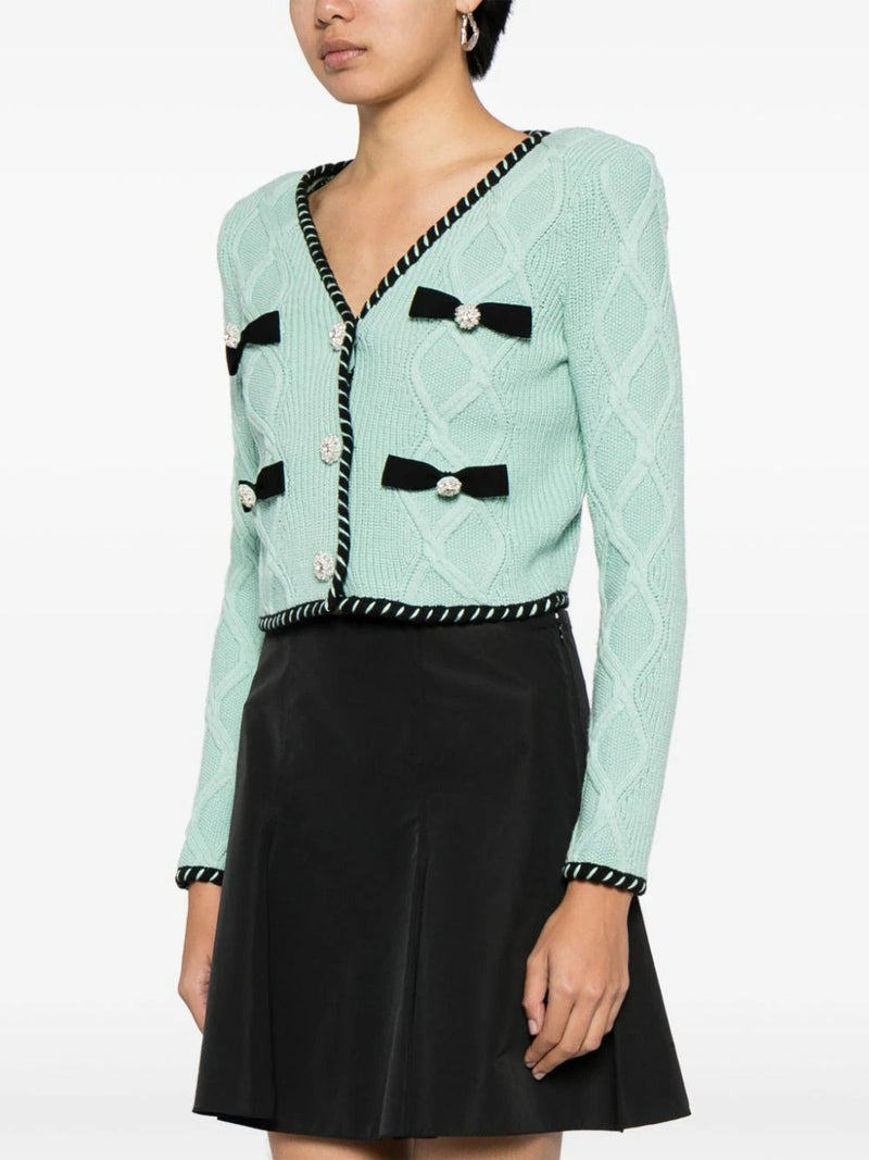 MINT CABLE KNIT CARDIGAN