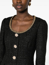 BLACK BOUCLE MINI DRESS