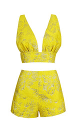 JACQUARD TWO PIECE SET IN BLUE Clothing styleofcb XS YELLOW 