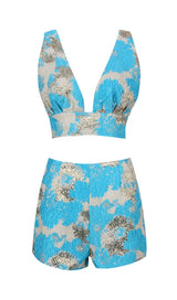 JACQUARD TWO PIECE SET IN BLUE Clothing styleofcb XS BLUE 