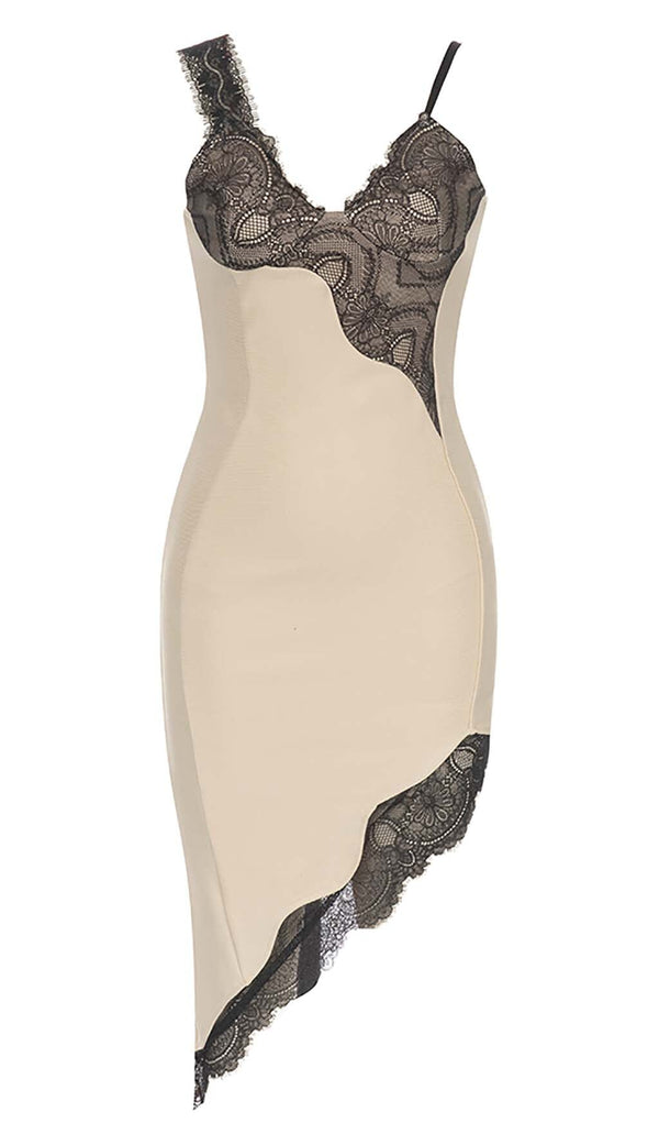 LACE STRAPPY HIGH-LOW DRESS IN IVORY DRESS STYLE OF CB 