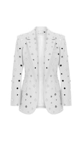 MIRROR SEQUIN DETAIL JACKET IN WHITE DRESS STYLE OF CB 