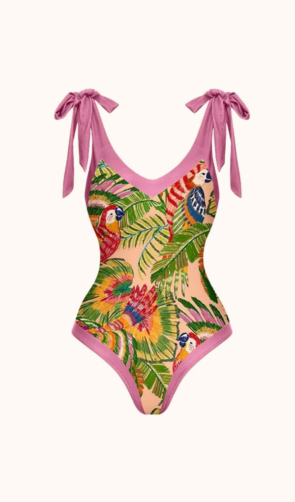 Maleficent Parrot Printed Swimwear Two Piece Set Swimwear styleofcb 