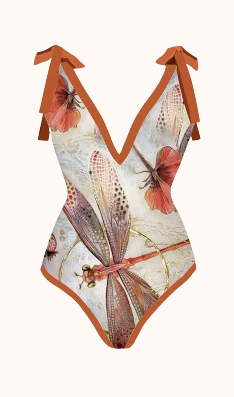 Mandisa Dragonfly Printed Swimwear Two Piece Set Swimwear styleofcb 