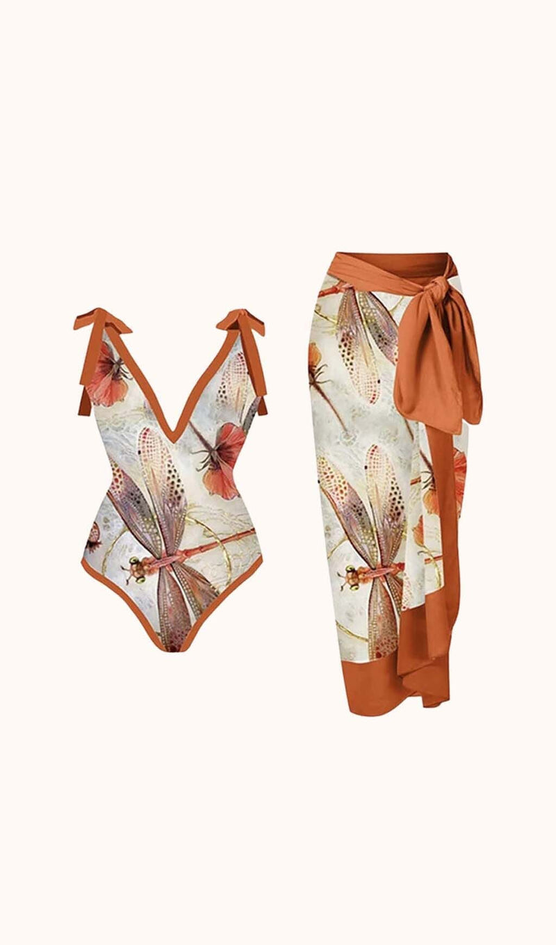 Mandisa Dragonfly Printed Swimwear Two Piece Set Swimwear styleofcb 