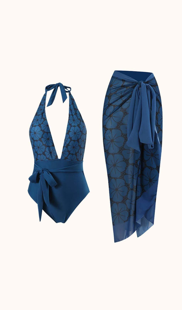 Morticia Swimwear Two Piece Set In Blue Swimwear styleofcb 