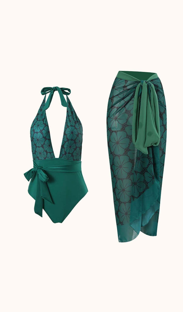 Morticia Swimwear Two Piece Set In Emerald Swimwear styleofcb 