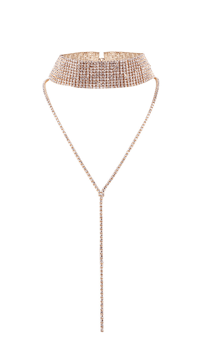 Multi-layer full diamond necklace. ohmogo GOLD 