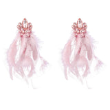 RHINESTONE FEATHER EARRINGS Earrings sis label PINK 