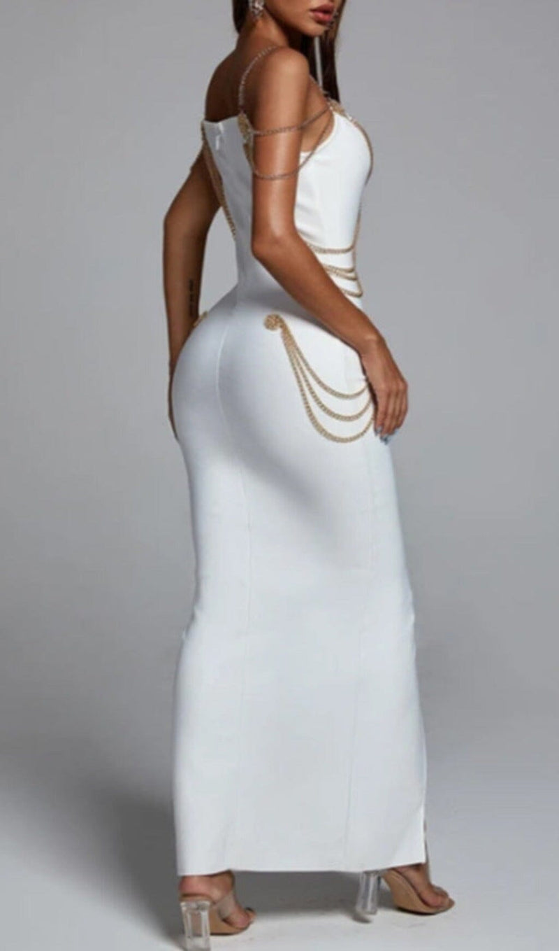 BANDAGE SWEETHEART SPLIT MAXI DRESS IN WHITE Dresses styleofcb 