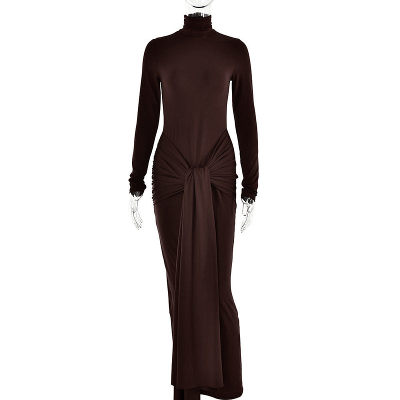 LONG SLEEVE TWISTED MAXI DRESS