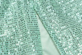 SEQUIN TWO PIECES SUIT IN GREEN Sets styleofcb 