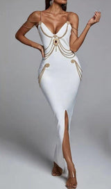 BANDAGE SWEETHEART SPLIT MAXI DRESS IN WHITE Dresses styleofcb 