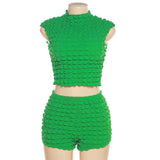 SEERSUCKER GINGHAM SHORTS SET IN GREEN Sets styleofcb 