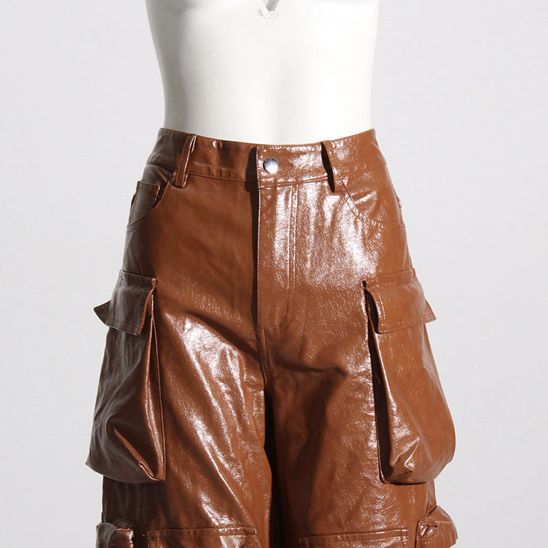LEATHER PANTS IN BROWN
