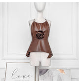 LEATHER FLOWER TOP Tops styleofcb 