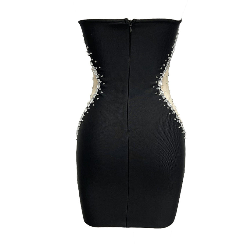 STRAPLESS RHINESTONE BANDAGE DRESS IN BLACK Dresses styleofcb 