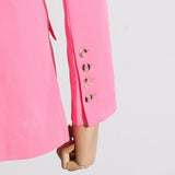 CUTOUT BLAZER SUIT IN PINK styleofcb 