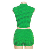 SEERSUCKER GINGHAM SHORTS SET IN GREEN Sets styleofcb 