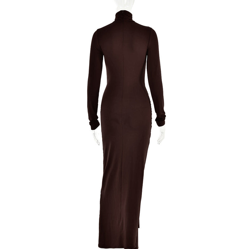 LONG SLEEVE TWISTED MAXI DRESS