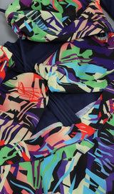 OFF SHOULDER FLOWY SLEEVES MAXI DRESS IN MULTI-COLOR DRESS STYLE OF CB 