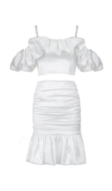 OFF SHOULDER MINI DRESS IN WHITE Dresses styleofcb 