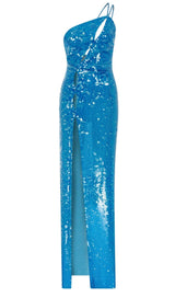 ONE SHOULDER SEQUIN MAXI DRESS DRESS STYLE OF CB 