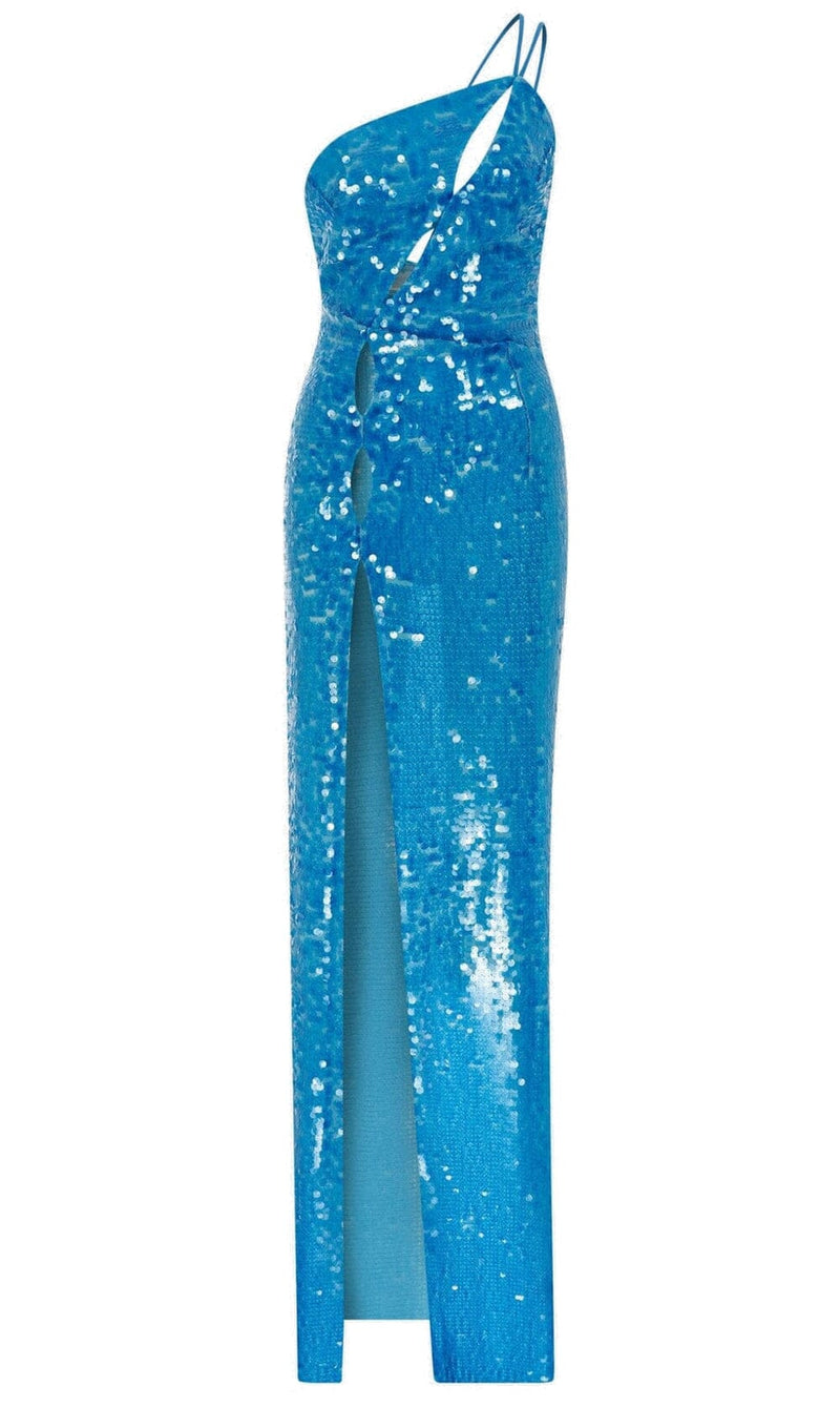 ONE SHOULDER SEQUIN MAXI DRESS DRESS STYLE OF CB 