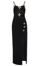 ORBIT COLUMN MIDI DRESS IN BLACK DRESS STYLE OF CB 