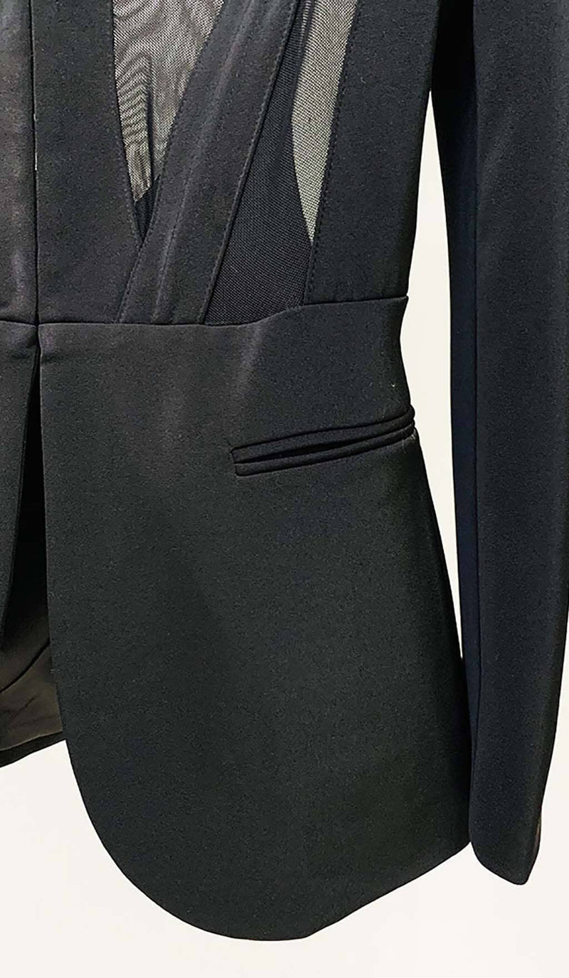 PANELED PERSPECTIVE JACKET SUIT IN BLACK DRESS STYLE OF CB 