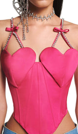 PATCHWORK DIAMOND HEART TWO PIECE SET IN RED DRESS STYLE OF CB 