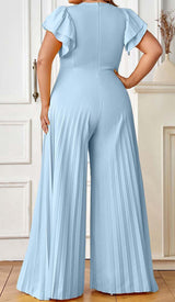 PLUNGE PLATED MAXI DRESS IN BLUE DRESS STYLE OF CB 