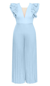 PLUNGE PLATED MAXI DRESS IN BLUE DRESS STYLE OF CB 