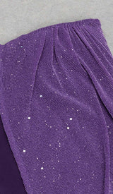 PLUNGE GLITTER BANDAGE MIDI DRESS IN AMETHYST DRESS STYLE OF CB 