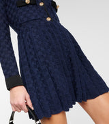 NAVY WEAVE KNIT MINI DRESS