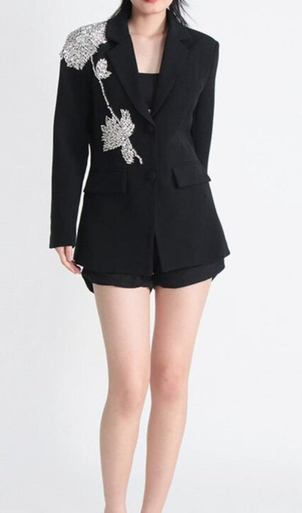 RHINESTONE DETAIL JACKET IN BLACK DRESS STYLE OF CB 