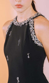 RHINESTONE EMBELLISHED SUNDRESS IN BLACK DRESS STYLE OF CB 