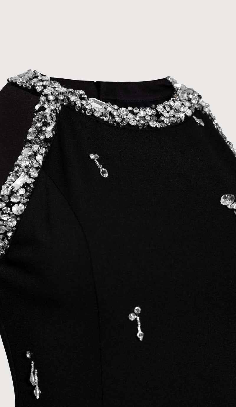 RHINESTONE EMBELLISHED SUNDRESS IN BLACK DRESS STYLE OF CB 