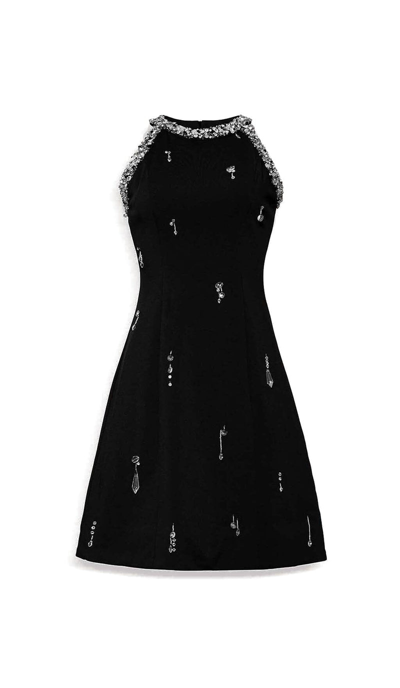 RHINESTONE EMBELLISHED SUNDRESS IN BLACK DRESS STYLE OF CB 