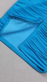 RUCHED BANDEAU MIDI DRESS IN BLUE DRESS sis label 