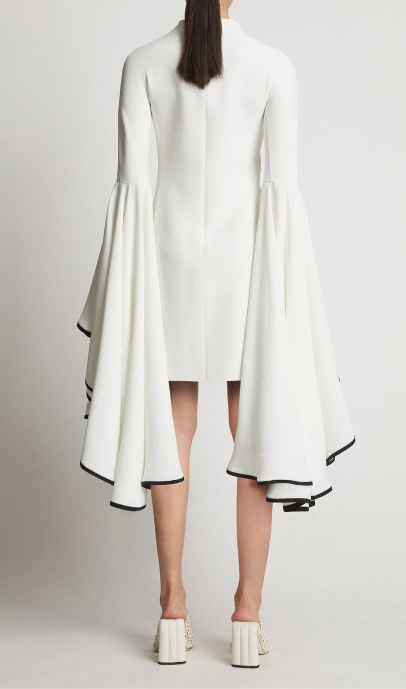 RUFFLED SLEEVE MINI DRESS IN WHITE DRESS STYLE OF CB 