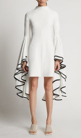 RUFFLED SLEEVE MINI DRESS IN WHITE DRESS STYLE OF CB 