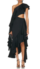 RUFFLES ASYMMETRICAL MAXI DRESS DRESS sis label 