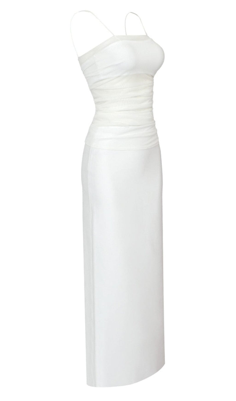 STRAPPY MESH MAXI DRESS IN WHITE DRESS styleofcb 