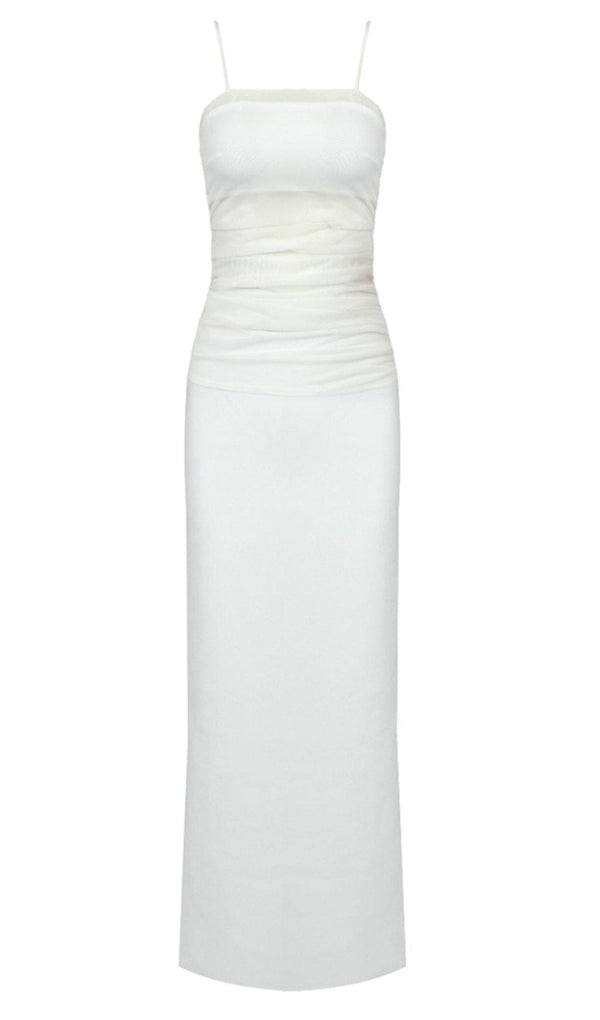 STRAPPY MESH MAXI DRESS IN WHITE DRESS styleofcb 