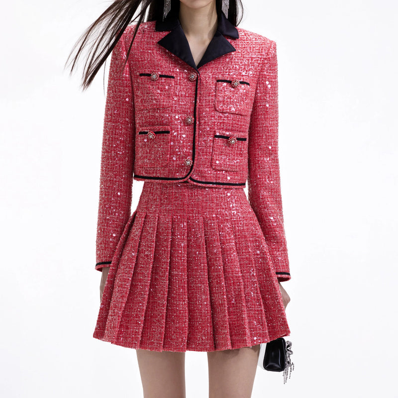 RED BOUCLE JACKET