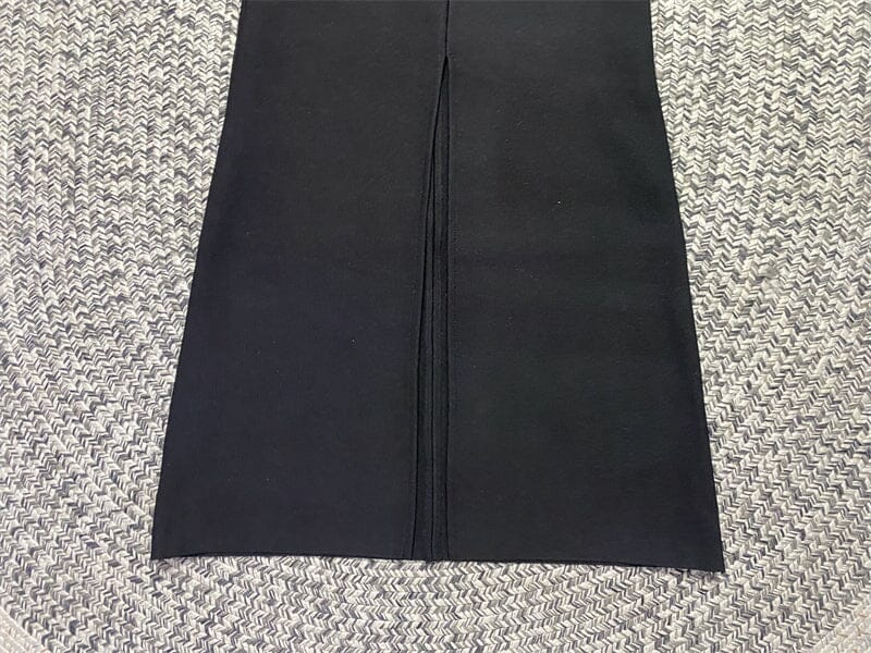 BLACK V-NECK RHINESTONE DECORATIVE SUSPENDER DRESS styleofcb 