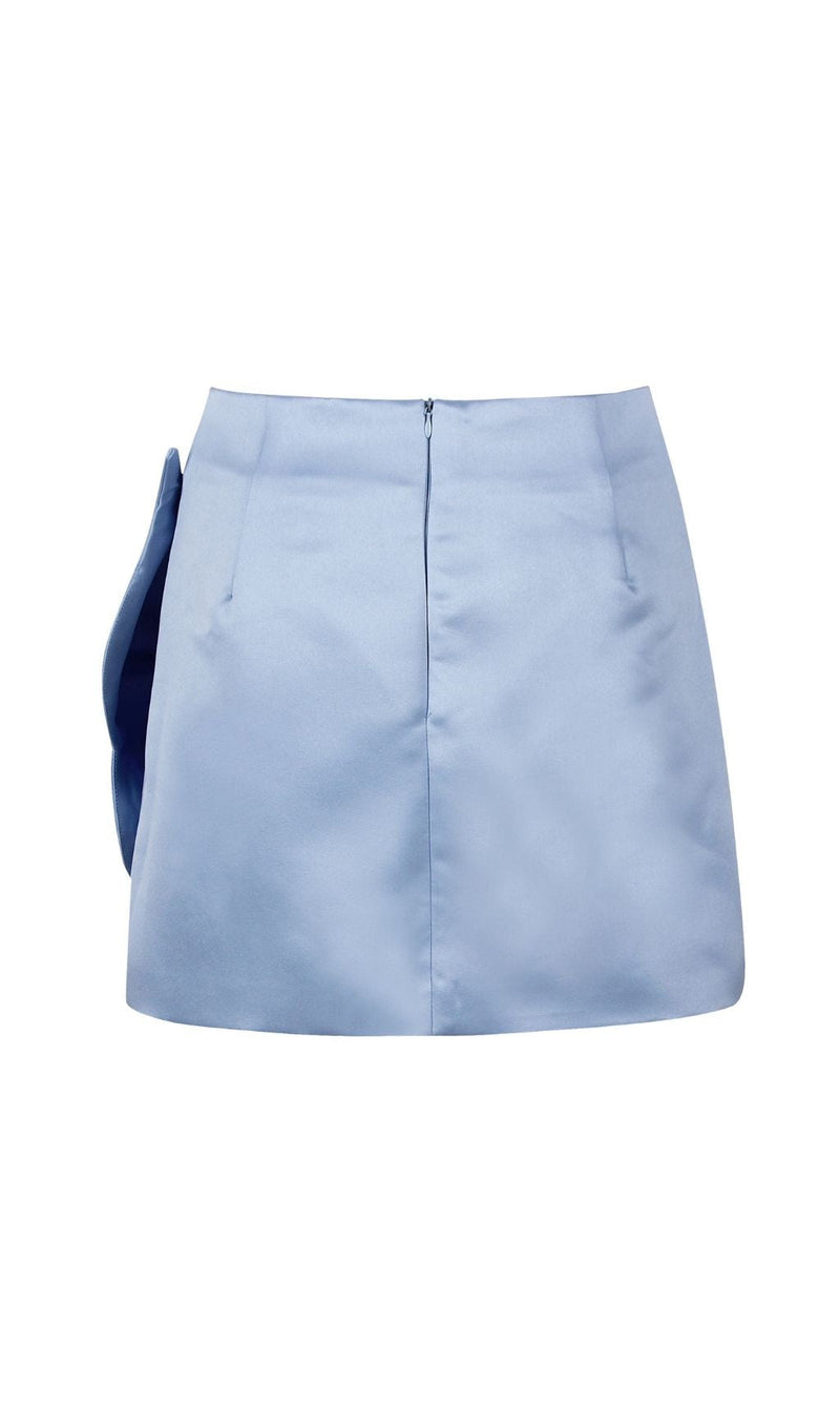 SATIN CRYSTAL BOW SKIRT IN BLUE Skirts styleofcb 