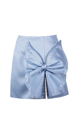 SATIN CRYSTAL BOW SKIRT IN BLUE Skirts styleofcb S BLUE 