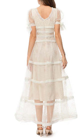 SEQUIN BOW DETAILED MAXI DRESS IN WHITE DRESS STYLE OF CB 